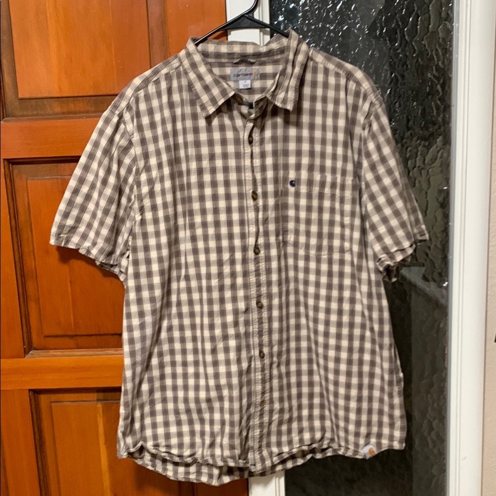 Carhartt Men's Checkered Button-up Shirt - Brown & Beige